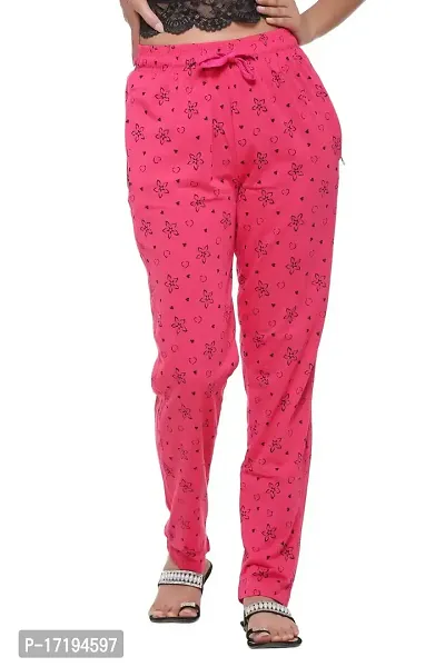 Buy Women's Cotton Heart Printed Pyjama|Night Lounge Pants for Ladies (M,  Navy Bule) at Amazon.in
